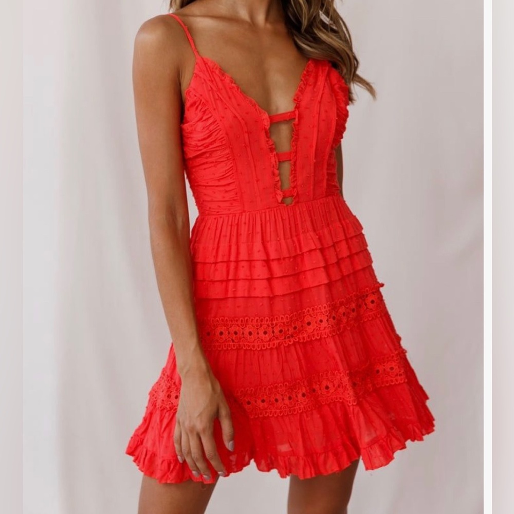 Selfie Leslie red dress - US size M